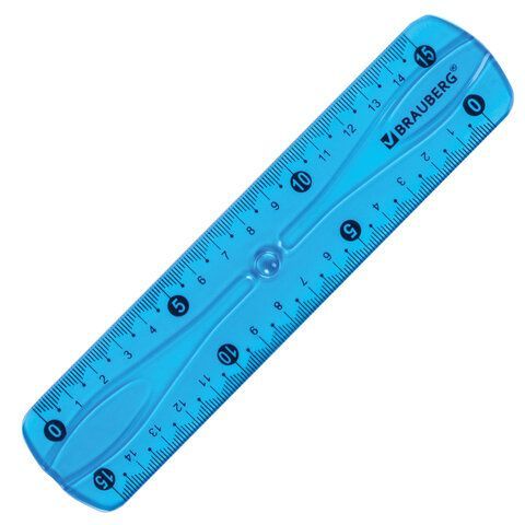Линейка 15 см гибкая BRAUBERG 2 шт. &quot;FLEX&quot;, пластиковая, ассорти, европодвес, 210673