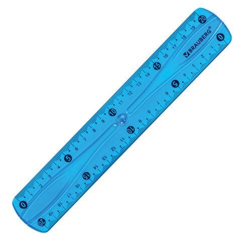 Линейка 20 см гибкая BRAUBERG 2 шт. &quot;FLEX&quot;, пластиковая, ассорти, европодвес, 210674