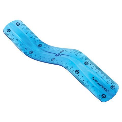 Линейка 20 см гибкая BRAUBERG 2 шт. &quot;FLEX&quot;, пластиковая, ассорти, европодвес, 210674