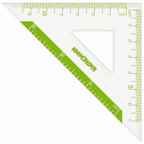 Набор чертежный ЮНЛАНДИЯ &quot;ГЕОМЕТРИЯ&quot; (линейка 18 см, 2 треугольника, транспортир), зеленая шкала, 210740