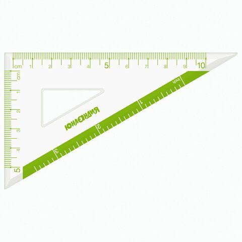 Набор чертежный ЮНЛАНДИЯ &quot;ГЕОМЕТРИЯ&quot; (линейка 18 см, 2 треугольника, транспортир), зеленая шкала, 210740