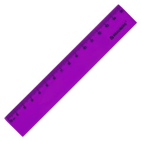 Линейка пластиковая 15 см BRAUBERG 8 шт. &quot;NEON&quot;, непрозрачная, ассорти, 210750