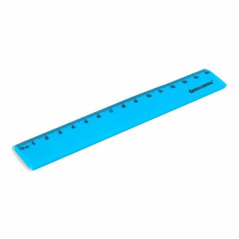 Линейка пластиковая 15 см BRAUBERG 8 шт. &quot;NEON&quot;, непрозрачная, ассорти, 210750