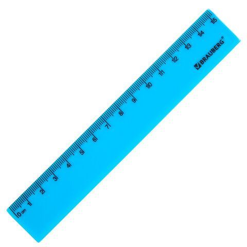 Линейка пластиковая 15 см BRAUBERG 8 шт. &quot;NEON&quot;, непрозрачная, ассорти, 210750