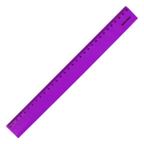 Линейка пластиковая 30 см BRAUBERG 4 шт. &quot;NEON&quot;, непрозрачная, ассорти, 210751