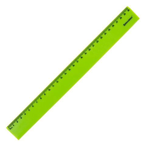 Линейка пластиковая 30 см BRAUBERG 4 шт. &quot;NEON&quot;, непрозрачная, ассорти, 210751