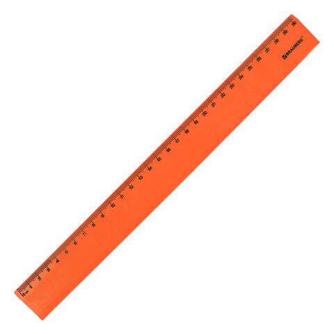 Линейка пластиковая 30 см BRAUBERG 4 шт. &quot;NEON&quot;, непрозрачная, ассорти, 210751