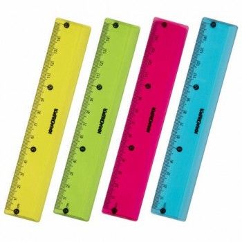 Линейка пластиковая 15 см ЮНЛАНДИЯ 8 шт. "Color", тонированная, ассорти, 210752