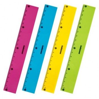 Линейка пластиковая 20 см ЮНЛАНДИЯ 6 шт. "Color", тонированная, ассорти, 210753