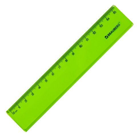 Линейка пластиковая 15 см BRAUBERG 8 шт. &quot;FRUITY&quot;, тонированная, ассорти, 210765