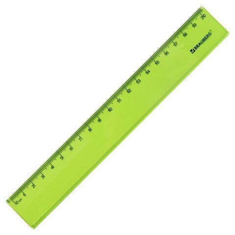 Линейка пластиковая 20 см BRAUBERG 6 шт. &quot;FRUITY&quot;, тонированная, ассорти, 210766