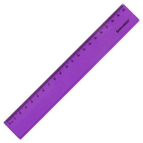 Линейка пластиковая 20 см BRAUBERG 6 шт. &quot;FRUITY&quot;, тонированная, ассорти, 210766