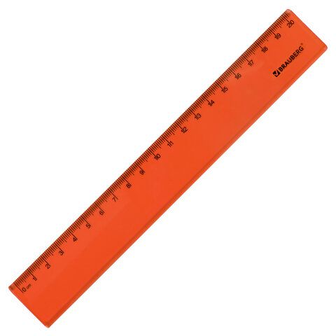 Линейка пластиковая 20 см BRAUBERG 6 шт. &quot;FRUITY&quot;, тонированная, ассорти, 210766