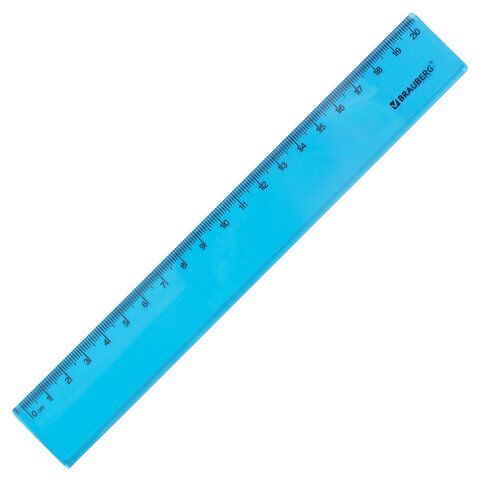 Линейка пластиковая 20 см BRAUBERG 6 шт. &quot;FRUITY&quot;, тонированная, ассорти, 210766