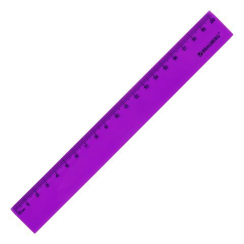 Линейка пластиковая 20 см BRAUBERG 6 шт. &quot;NEON&quot;, непрозрачная, ассорти, 210773