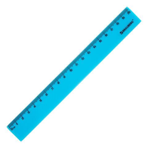 Линейка пластиковая 20 см BRAUBERG 6 шт. &quot;NEON&quot;, непрозрачная, ассорти, 210773