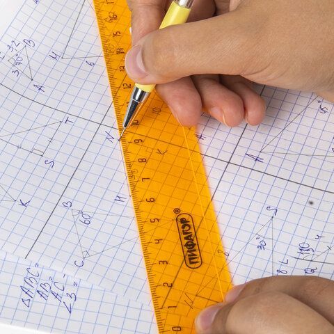 Линейка пластиковая 20 см ПИФАГОР 10 шт., прозрачная, неоновая, ассорти, 210789