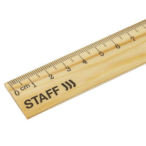 Линейка деревянная 15 см, STAFF 144 шт., канадская сосна, 210797