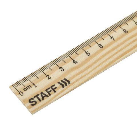 Линейка деревянная 25 см, STAFF 72 шт., канадская сосна, 210799