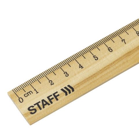 Линейка деревянная 40 см, STAFF 72 шт., канадская сосна, 210801