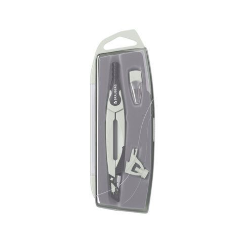 Готовальня BRAUBERG ULTRA, 3 предмета: циркуль 135 мм, запасные грифели, насадка, графитовый цвет, 210821