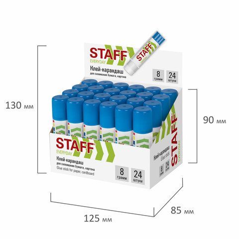 Клей-карандаш STAFF 6 шт. &quot;EVERYDAY&quot;, 8 г, 220374