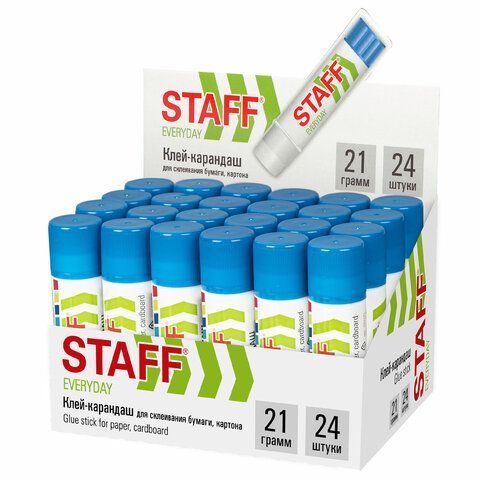 Клей-карандаш STAFF 3 шт. &quot;EVERYDAY&quot;, 21 г, 220375