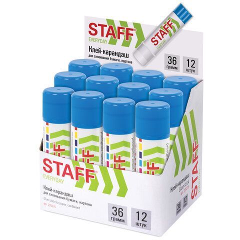 Клей-карандаш STAFF 2 шт. &quot;EVERYDAY&quot;, 36 г, 220376