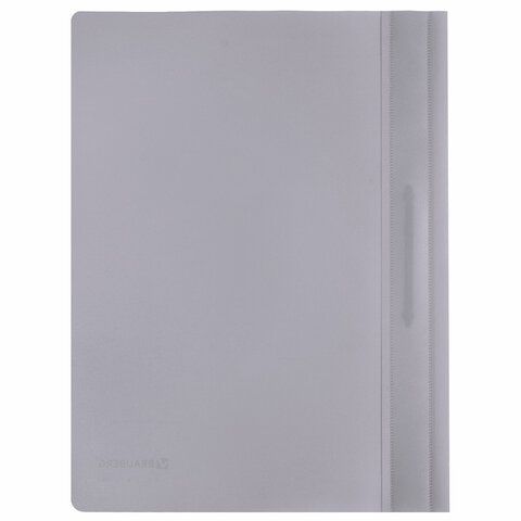 Скоросшиватель пластиковый BRAUBERG 10 шт., А4, 130/180 мкм, серый, 220387