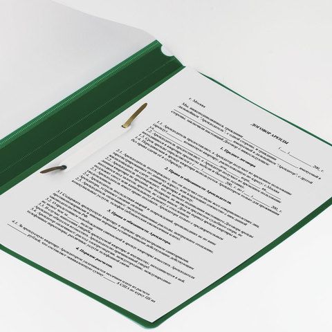 Скоросшиватель пластиковый BRAUBERG 10 шт., А4, 130/180 мкм, зеленый, 220414