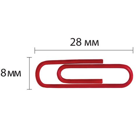 Скрепки BRAUBERG 2 шт., 28 мм, цветные, 100 шт., в картонной коробке, Россия, 220555