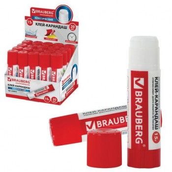 Клей-карандаш BRAUBERG 2 шт., 15 г, 220870