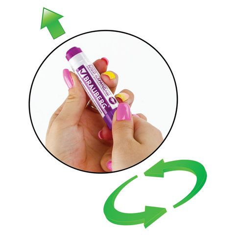 Клей-карандаш BRAUBERG 3 шт., 9 г, обесцвечивающийся после высыхания, 220872