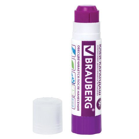 Клей-карандаш BRAUBERG 3 шт., 9 г, обесцвечивающийся после высыхания, 220872