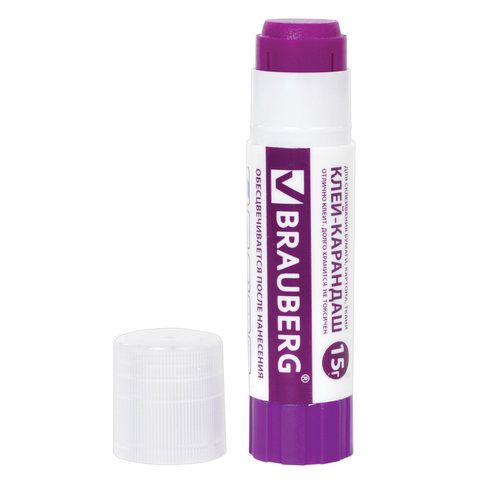 Клей-карандаш BRAUBERG 2 шт., 15 г, обесцвечивающийся после высыхания, 220874