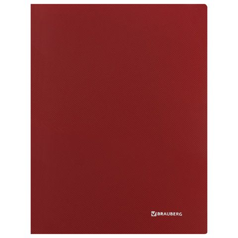 Папка с металлическим скоросшивателем и внутренним карманом BRAUBERG &quot;Диагональ&quot;, темно-красная, до 100 листов, 0,6 мм, 221355