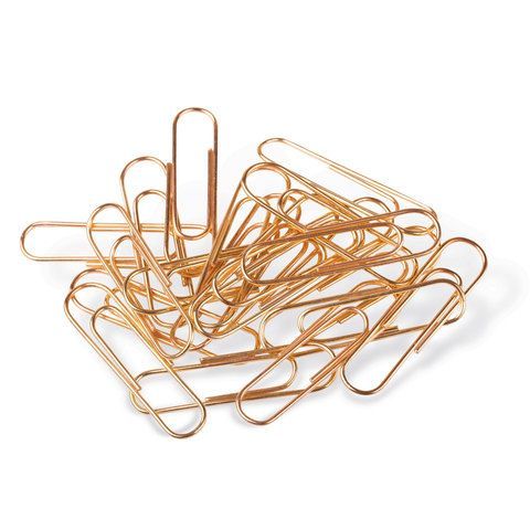 Скрепки BRAUBERG 2 шт., 28 мм, золотистые, 100 шт., в картонной коробке, 221529