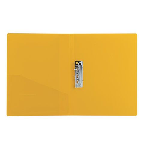 Папка с боковым металлическим прижимом и внутренним карманом BRAUBERG &quot;Contract&quot;, желтая, до 100 л., 0,7 мм, бизнес-класс, 221790