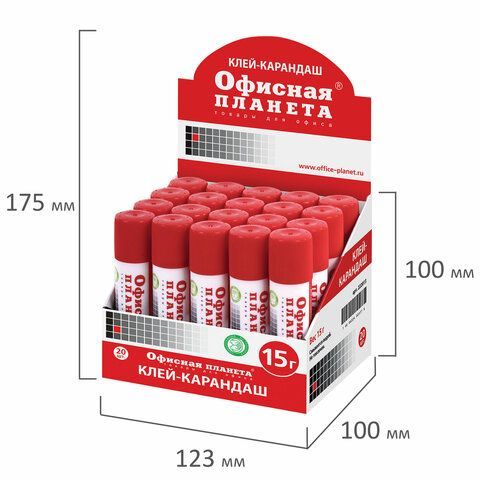 Клей-карандаш ОФИСНАЯ ПЛАНЕТА 2 шт., 15 г, 222013