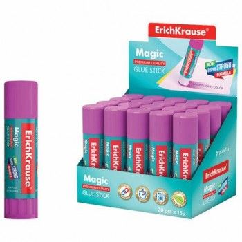 Клей-карандаш ERICH KRAUSE 4 шт. "Magic", 15 г, обесцвечивающийся после высыхания, 4446