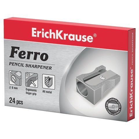 Точилка ERICH KRAUSE 24 шт. &quot;Ferro&quot;, металлическая клиновидная, 7074