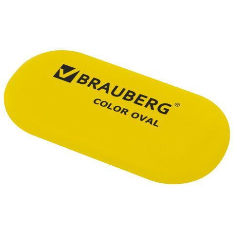 Ластик BRAUBERG &quot;Color Oval&quot;, 55х23х10 мм, цвет ассорти, овальный, 222470