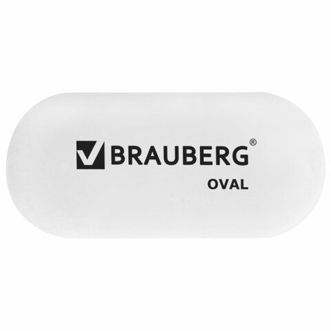 Ластик BRAUBERG 3 шт. &quot;Oval&quot;, 55х23х10 мм, белый, овальный, 222471