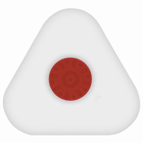 Ластик BRAUBERG &quot;Universal&quot;, 45х45х10 мм, белый, треугольный, красный пластиковый держатель, 222473