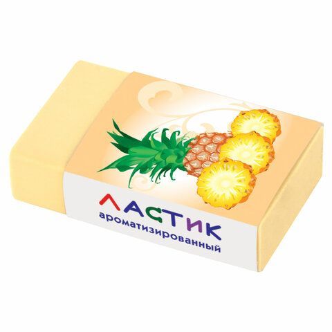 Ластик ПИФАГОР 40 шт. &quot;Фрукты&quot;, 35х21х9 мм, ароматизированный, ассорти, картонный держатель, 222477
