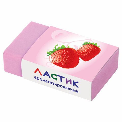 Ластик ПИФАГОР 40 шт. &quot;Фрукты&quot;, 35х21х9 мм, ароматизированный, ассорти, картонный держатель, 222477