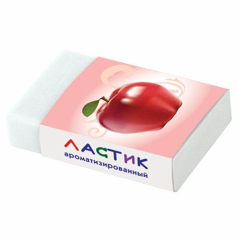 Ластик ПИФАГОР 40 шт. &quot;Фрукты&quot;, 35х21х9 мм, ароматизированный, ассорти, картонный держатель, 222477