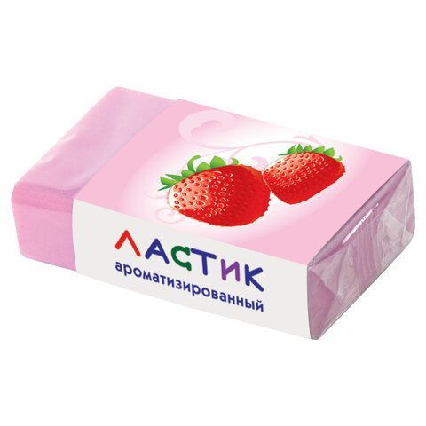 Ластик ПИФАГОР 40 шт. &quot;Фрукты&quot;, 35х21х9 мм, ароматизированный, ассорти, картонный держатель, 222477