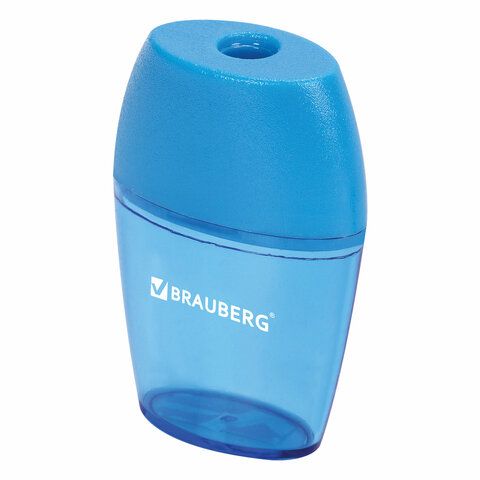 Точилка BRAUBERG 2 шт. &quot;Diamond&quot;, с контейнером, овальная, в дисплее, ассорти, 222491