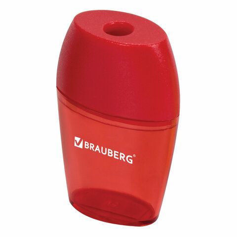 Точилка BRAUBERG 2 шт. &quot;Diamond&quot;, с контейнером, овальная, в дисплее, ассорти, 222491